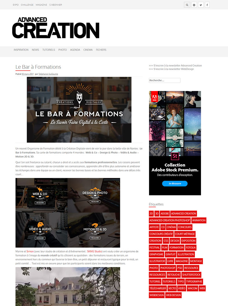 Article advanced creation article bar formation